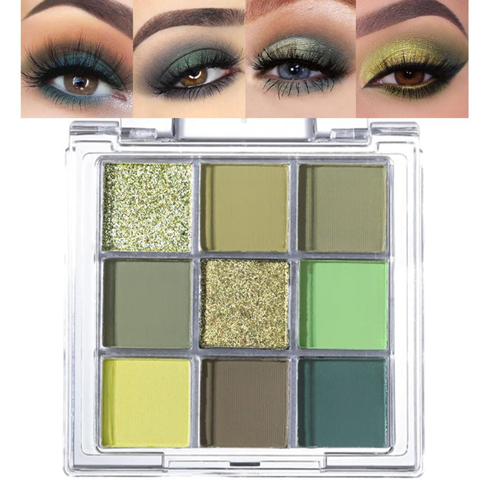 CAKAILA 9 Colors Blue Grey Highly Pigmented Colorful Eyeshadow Palette,Matte Shimmer Navy Blue Sky Blue Grey Eye Shadow Makeup Palettes,Long