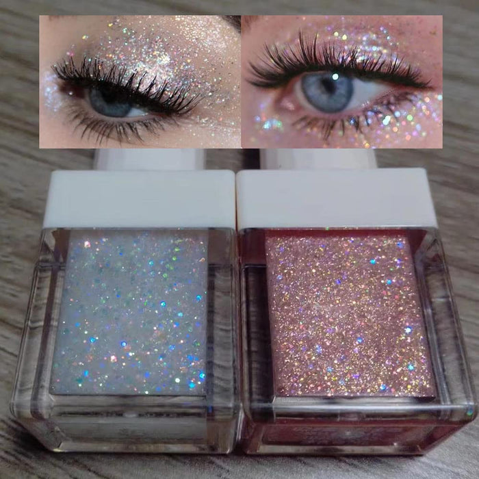 Waterproof Liquid Glitter Eyeshadow Eyeliner Makeup.Fairy Eye Shadow Iridescent Pearl Peach Gold Eyeshadow Jewels Liquid Eyeshadow Set.Liquid Sparkly Eye Liner Highlight inner corner Eye Looks 1#2#