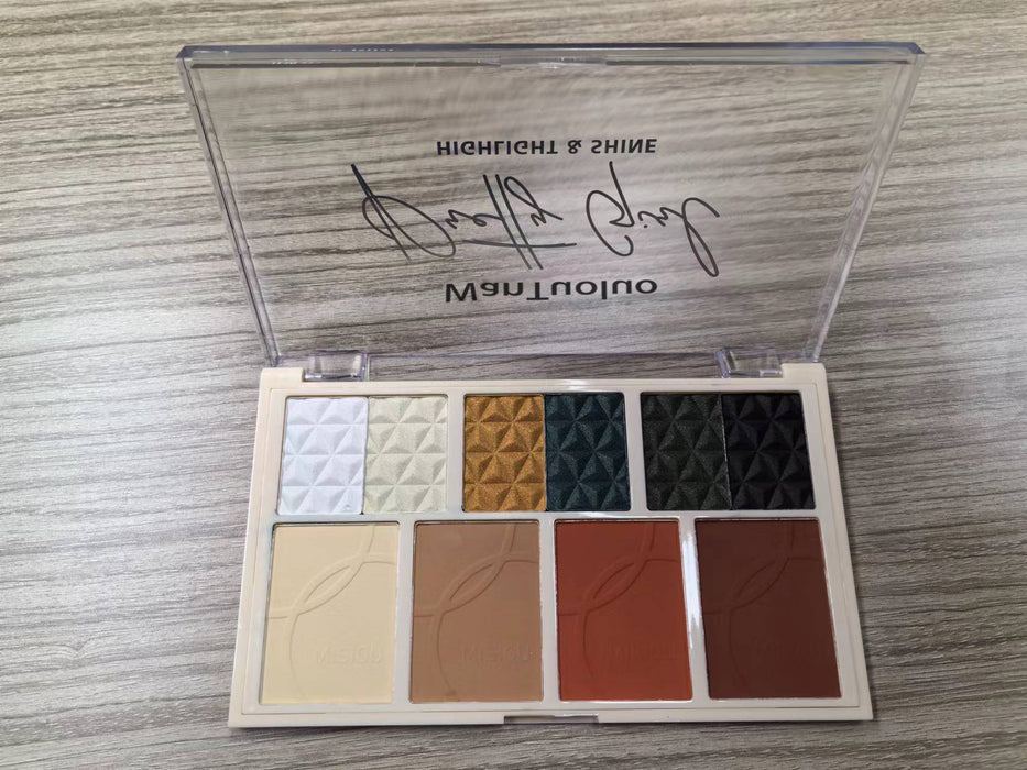 WanTuoluo 10 Colors Matte Shimmer Eyeshadow Palette for Face brightening,highlighter,contouring,blush,eye shadow all-in-one palette.Waterproof Long Lasting Makeup Palette, Cruelty-Free