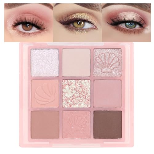 9Colors Purple Smokey Eye Shadow Palette Makeup,Highly Pigmented Eyeshadow Palette Dark Black Purple,Lavender Mauve Dark Purple Eyeshadow Lo