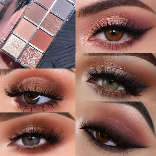10Colors Gold Brown Gray Colorful Eyeshadow Palette Makeup,Natural Neutral Highly Pigmented Eye Shadow,Naturing-Looking Long Lasting