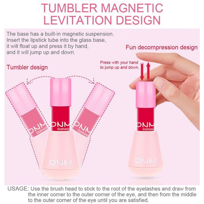 6Pcs Bright Vivid Color Lip Tint With Vibrant, Moisturizing, Long-wear, Non-sticky, Lightweight Lip Stains Tumbler Magnetic Levitation Decompression Rouge Lip Gloss Girls Women Gift Set