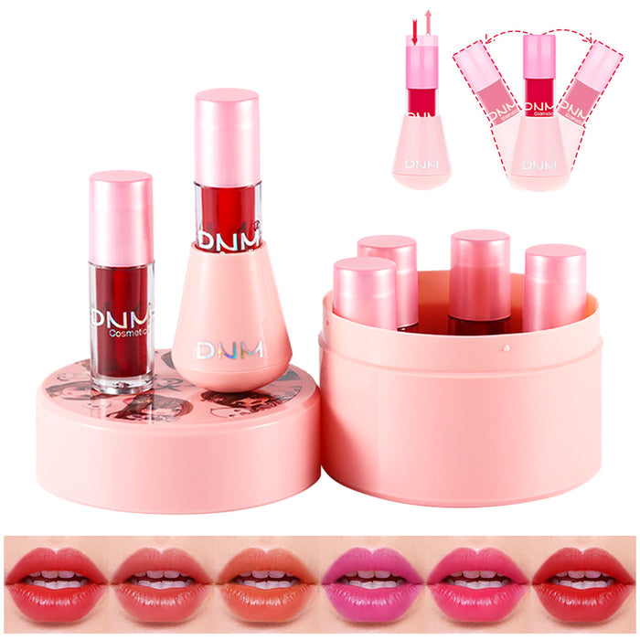 6Pcs Bright Vivid Color Lip Tint With Vibrant, Moisturizing, Long-wear, Non-sticky, Lightweight Lip Stains Tumbler Magnetic Levitation Decompression Rouge Lip Gloss Girls Women Gift Set