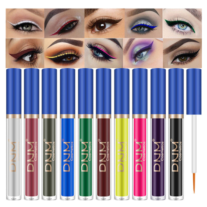 evpct 10 Colors Colored Matte Liquid Eyeliner Colorful Set,White Red Blue Black Green Purple Pink Orange Rainbow Waterproof Liquid Eyeliner Pen Pencil Set Eye Liners for Women Waterproof Smudgeproof