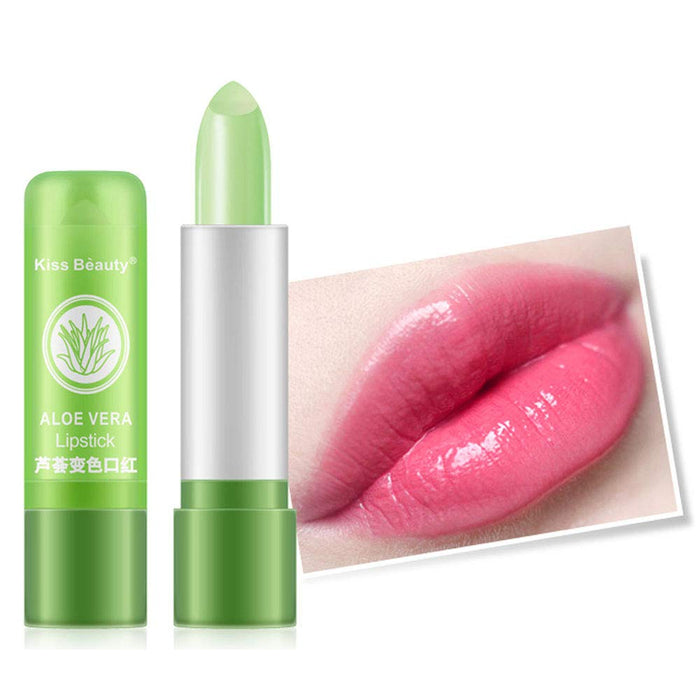 2 Pcs Aloe Vera Color Changing Lipstick,Long Lasting Lip Care Nutritious Plumper Lip Balm Moisturizer Magic Temperature Color Change Lip Gloss Matte Makeup(3 Pcs)