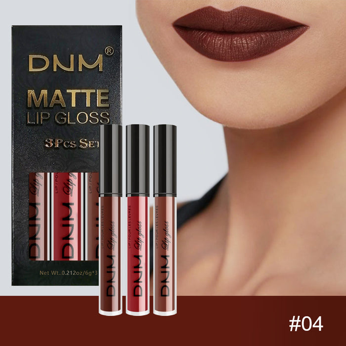 3Pcs Matte 24-hour Liquid Lipstick Sets,Dark Red Purple Matte Lipstick Lip Stain Long Lasting 24 Waterproof Lip Gloss Gift Set Matt Lipsticks Set Matt Liquid Makeup Lipstick for Women Lippies Kit02