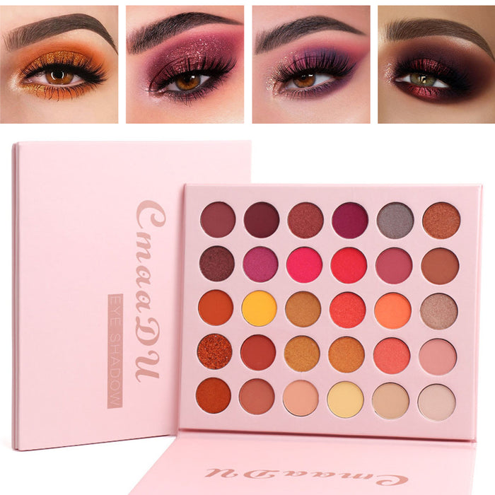 30 Colors Warm Eyeshadow Palette Matte Shimmer Makeup Palette Pearlescent Nude Earth Tone Waterproof Beauty Cosmetics High Pigment Eye Shadow (30 Colors 01)