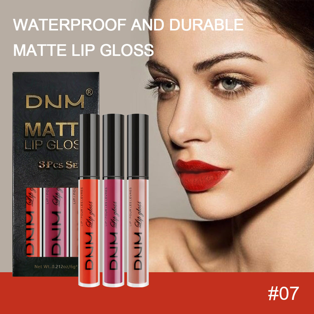 3Pcs Matte 24-hour Liquid Lipstick Sets,Dark Red Purple Matte Lipstick Lip Stain Long Lasting 24 Waterproof Lip Gloss Gift Set Matt Lipsticks Set Matt Liquid Makeup Lipstick for Women Lippies Kit03