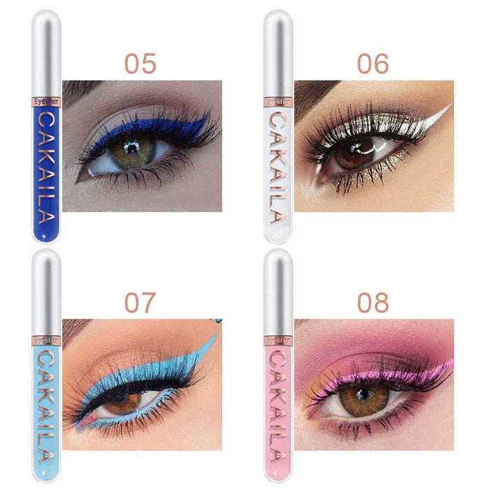 8 Colors Liquid Matte Eyeliner Set Colorful White Black Red Brown Blue Purple Yellow Green Eye Liners For Party Festival Waterproof Long Lasting Eyeshadow Pencil Quick Dry Eyes Makeup Kit