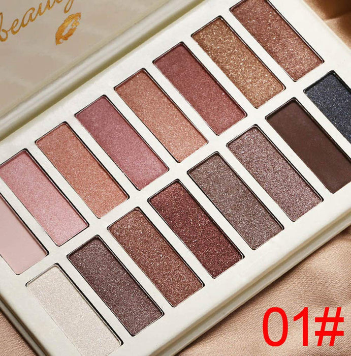 Shimmer Makeup Pallet Eyeshadow Palette 16 Colors Magic Pearlescent Mermaid Eye Shadows Highly Pigmented - Professional Nudes Warm Bronze Neutral Smoky Cosmetic (16 Colors 01)
