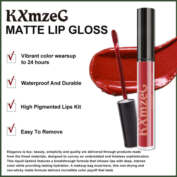 KXmzeG Matte Liquid Lipstick Lip Stain for Women ,Matte Lipstick Long Lasting Lipstick  24 Hours original Waterproof