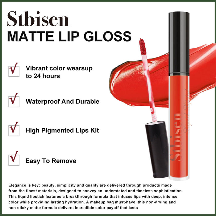 Stbisen Matte Liquid Lipstick Lip Stain for Women Matte Lipstick Long Lasting Lipstick 24 Hours original Waterproof Lipstick