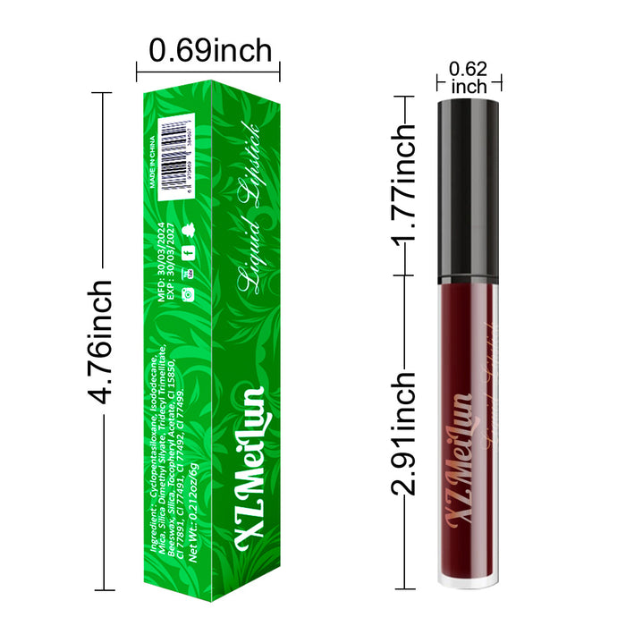 XZMeilun Matte Liquid Lipstick Lip Stain for Women, Matte Lipstick Long Lasting Lipstick 24 Hours  Waterproof