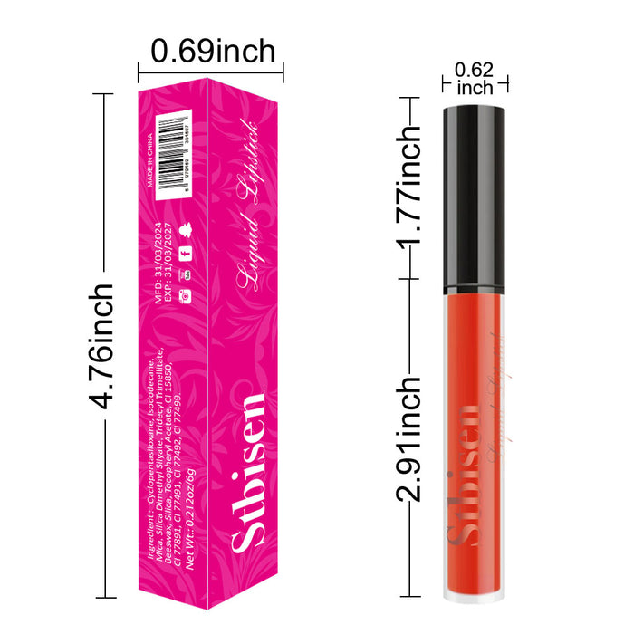 Stbisen Matte Liquid Lipstick Lip Stain for Women Matte Lipstick Long Lasting Lipstick 24 Hours original Waterproof Lipstick