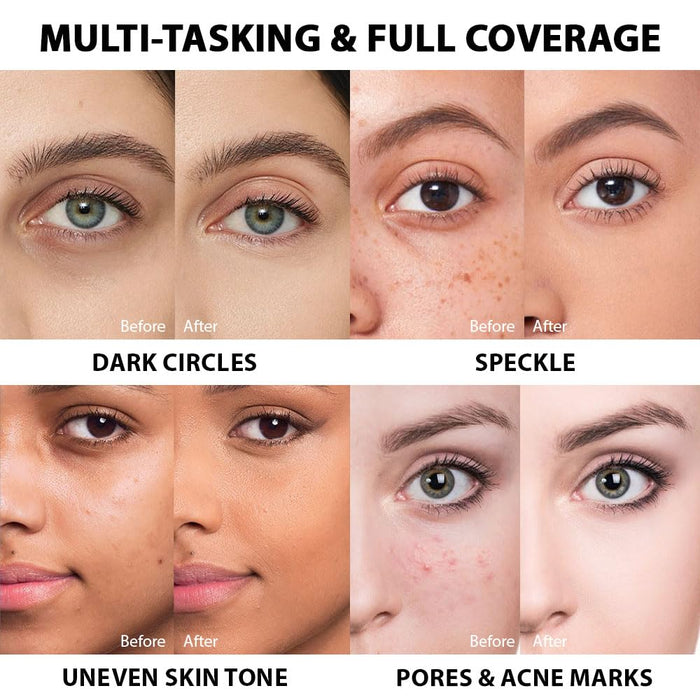 Roll over image to zoom in Pro Under Eye Full Coverage Liquid Concealer to Cover Dark Circles, Scars, Redness, Spots, Fine Lines, Corrector Anti-Aging Natural Finish, Moistening Smooth Cream, Waterproof 0.4 fl oz - Nude#