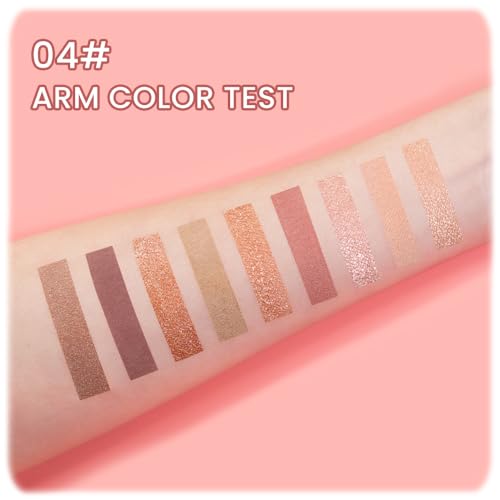 9Colors Pink Rose Gold Brown Warm Colorful Eyeshadow Palette Makeup,Korean Natural Neutral Eyeshadow palettes Highly Pigmented Naturing-Look