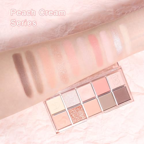 10Colors Nude Pink Rose Gold Colorful Eyeshadow Palette Makeup,Natural Neutral Highly Pigmented Eye Shadow,Naturing-Looking Long Lasting
