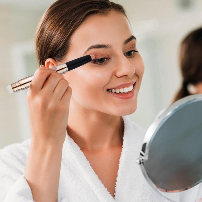 Roll over image to zoom in Eyeshadow Stick and Sponge Makeup Brush Eye Makeup Cream Shimmer Glitter Eye shadow Eyeliner Pencil Highlighter Hypoallergenic primer Natural Waterproof Long Lasting Multi-Dimensional eyes Look