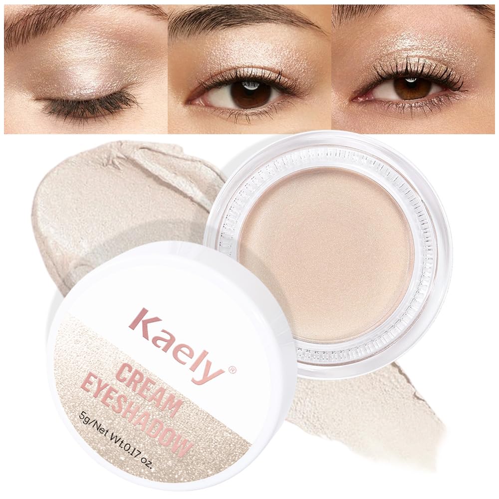 Cream Single Eyeshadow Makeup, Shimmer Highly Pigmented Monochrome Eye Shadow Pallette, Waterproof Natural Mini Eyeshadow Brightener, sombras en crema para ojos