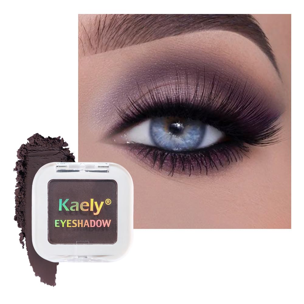 Pressed Single Eyeshadow Makeup, Taupe Matte Highly Pigmented Monochrome Eye Shadow Palette, Waterproof Neutral Powde Mini Eyeshadow, sombras para ojos, Lightweight Blendable, 05
