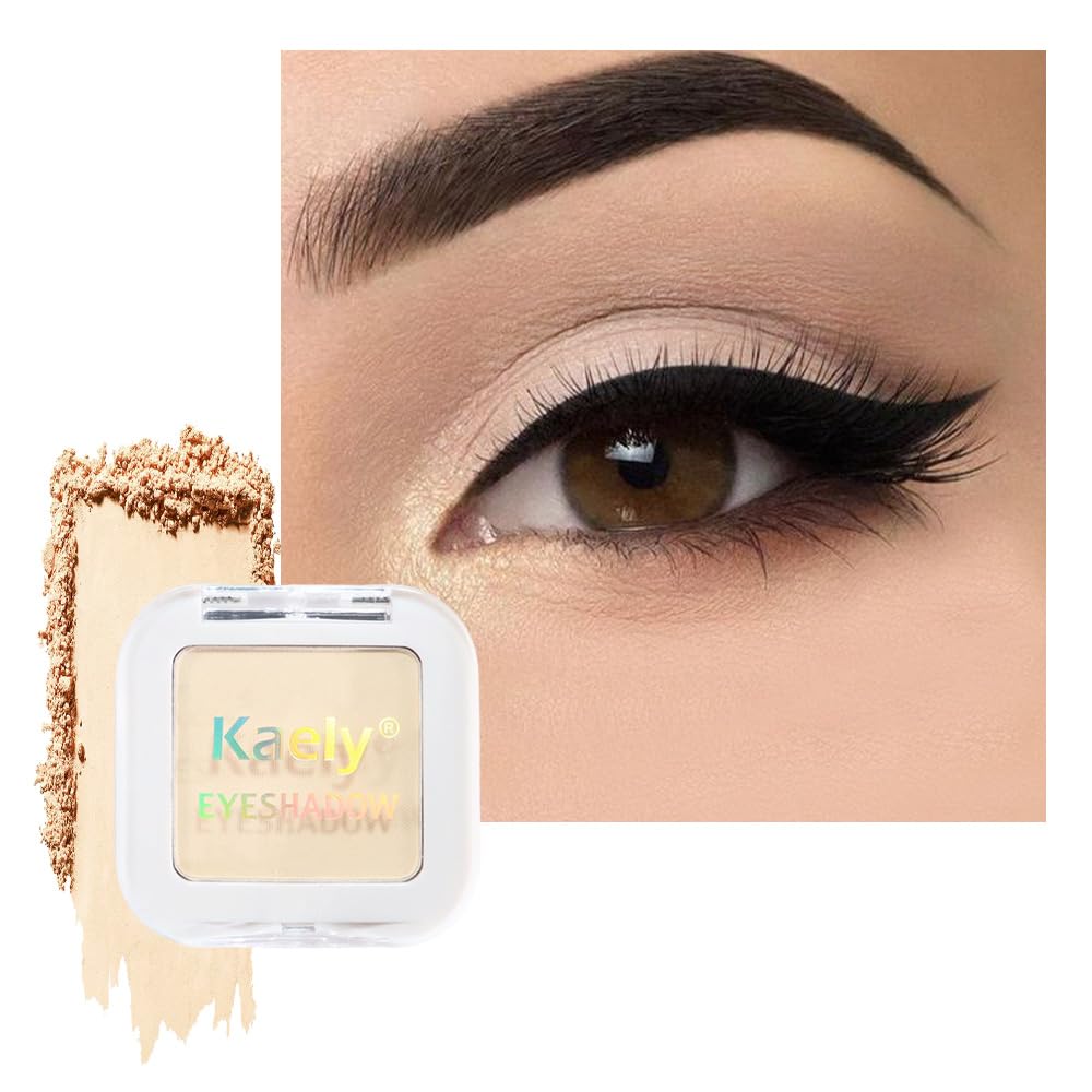Pressed Single Eyeshadow Makeup, Taupe Matte Highly Pigmented Monochrome Eye Shadow Palette, Waterproof Neutral Powde Mini Eyeshadow, sombras para ojos, Lightweight Blendable, 05