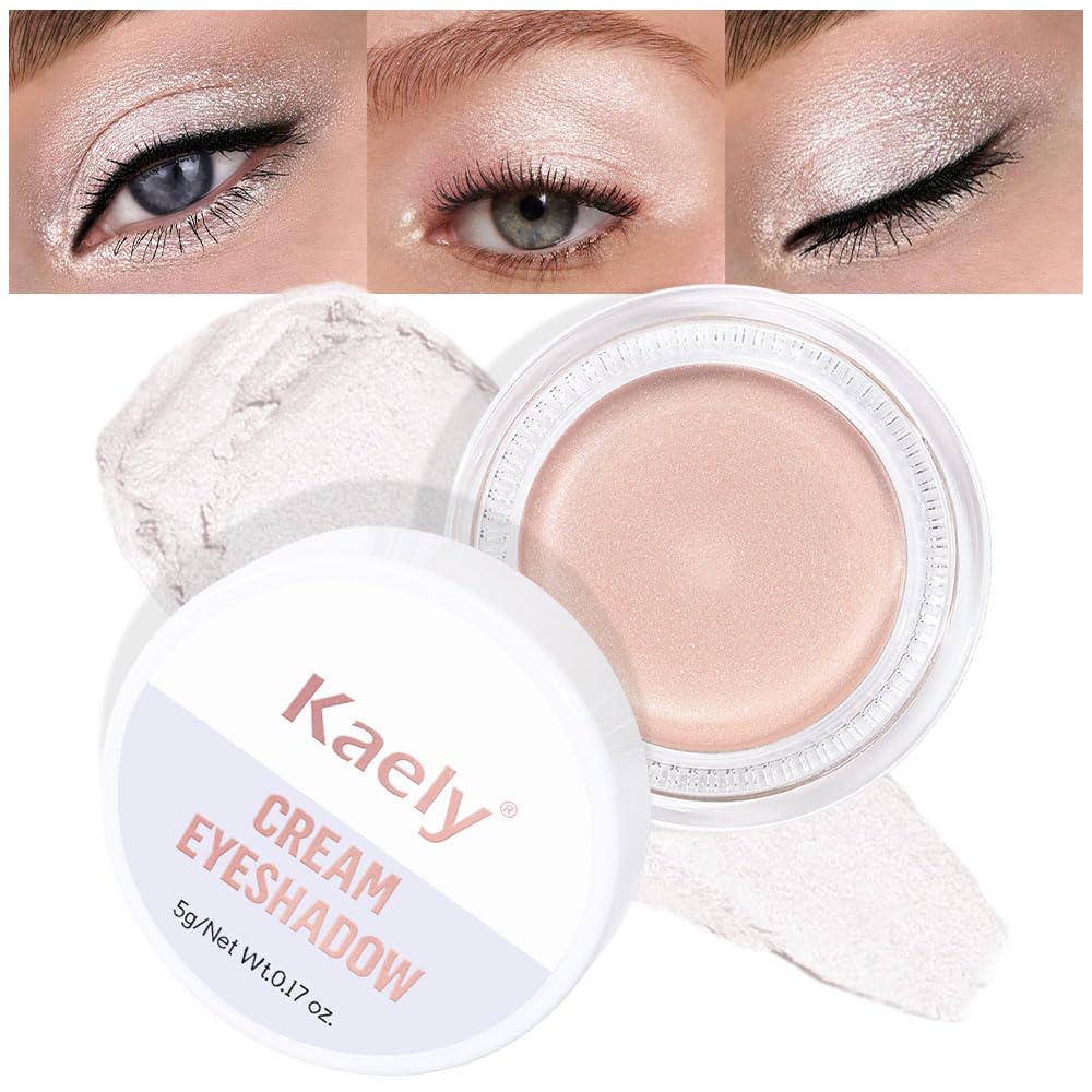 Cream Single Eyeshadow Makeup, Shimmer Highly Pigmented Monochrome Eye Shadow Pallette, Waterproof Natural Mini Eyeshadow Brightener, sombras en crema para ojos