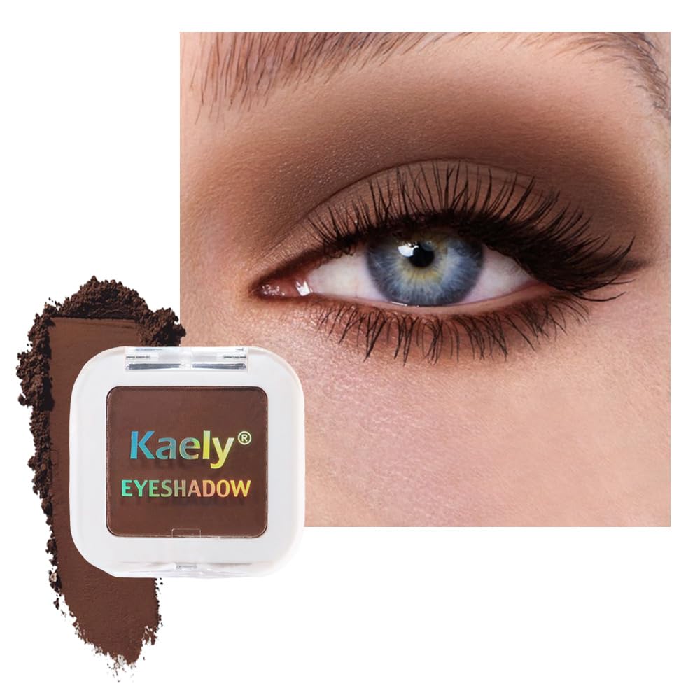 Pressed Single Eyeshadow Makeup, Taupe Matte Highly Pigmented Monochrome Eye Shadow Palette, Waterproof Neutral Powde Mini Eyeshadow, sombras para ojos, Lightweight Blendable, 05
