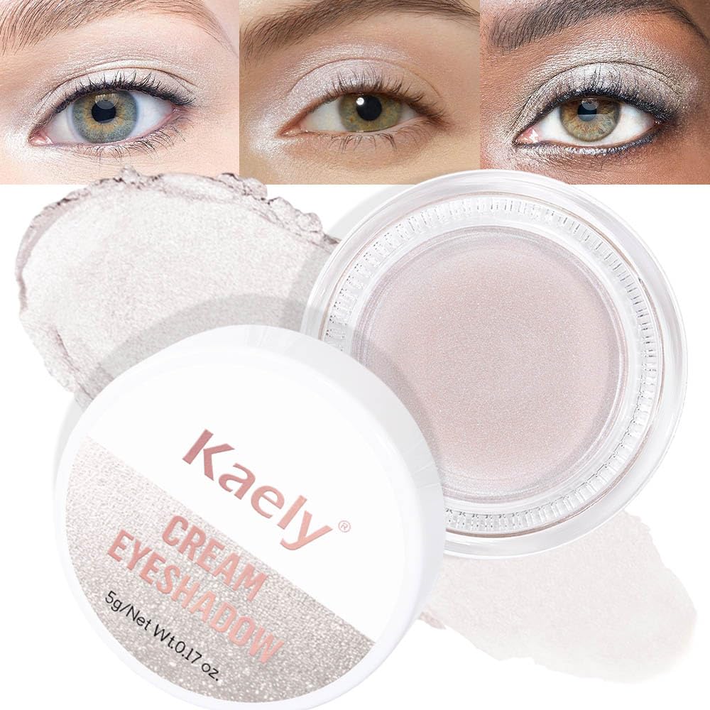 Cream Single Eyeshadow Makeup, Shimmer Highly Pigmented Monochrome Eye Shadow Pallette, Waterproof Natural Mini Eyeshadow Brightener, sombras en crema para ojos