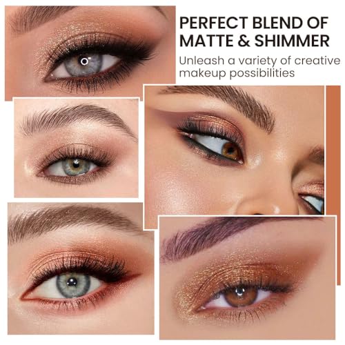 9Colors Pink Rose Gold Brown Warm Colorful Eyeshadow Palette Makeup,Korean Natural Neutral Eyeshadow palettes Highly Pigmented Naturing-Look
