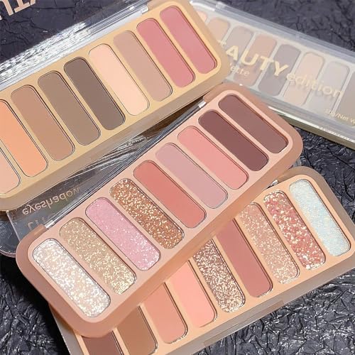 9 Colors Nude Brown Dark Pink Matte Eyeshadow Makeup Palette Neutral Nude Eye Shadow Naturing-Looking Long Lasting Waterproof
