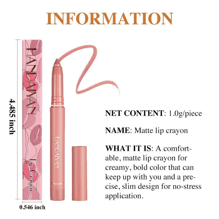 SUAKE Matt Nude Lipstick Lipliner Pack Set, 3 Colors Waterproof Crayon, Longwear Moisture Smooth Matte Lipstick Pencils with Built-in Sharpener, Lip Makeup