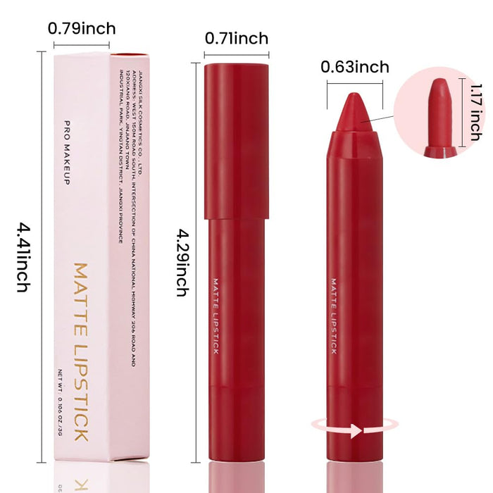 3 Colors Matt Nude Lipstick Lipliner Lip Crayons Pack Set,Velvet Moisture Smooth Matte Lipstick Pencils,Waterproof&Waterlasting,#08#09#10