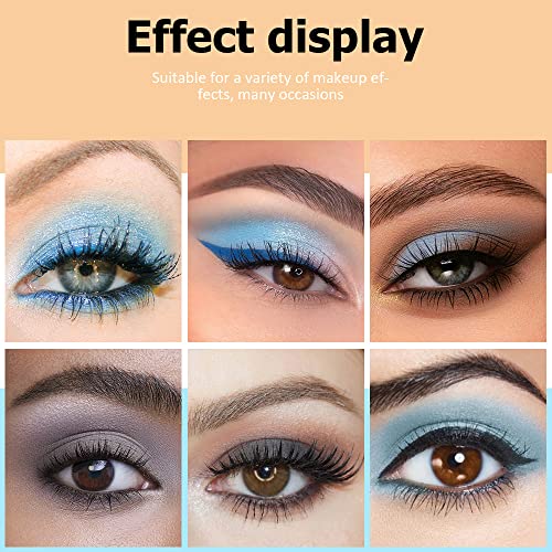 CAKAILA 9 Colors Blue Grey Highly Pigmented Colorful Eyeshadow Palette,Matte Shimmer Navy Blue Sky Blue Grey Eye Shadow Makeup Palettes,Long