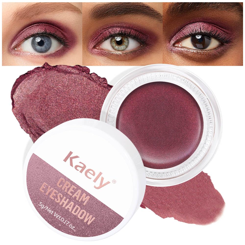 Cream Single Eyeshadow Makeup, Shimmer Highly Pigmented Monochrome Eye Shadow Pallette, Waterproof Natural Mini Eyeshadow Brightener, sombras en crema para ojos