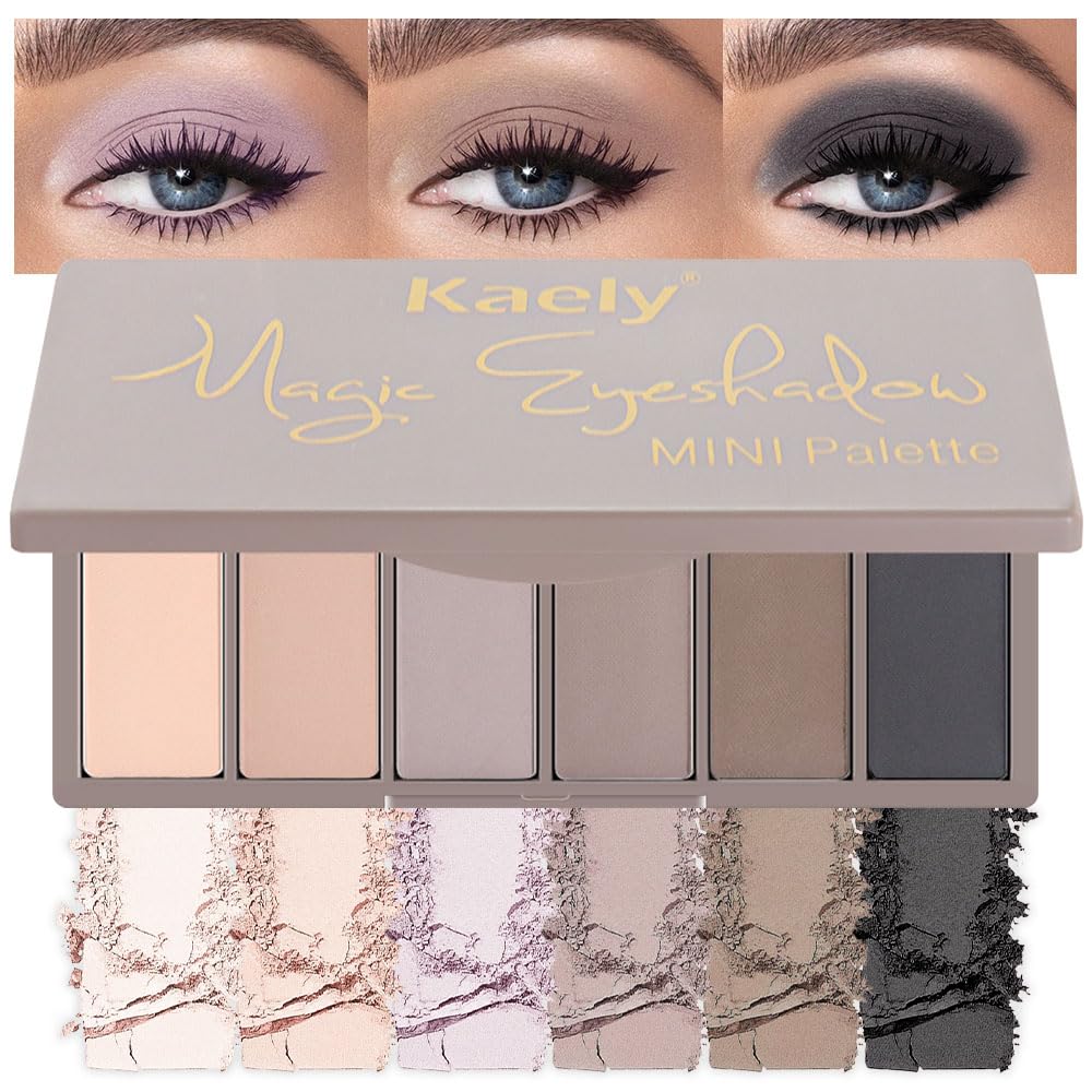 6 Color Mini Nude Eyeshadow Palette Makeup, Highly Pigmented Eye Shadow Palette Waterproof, Natural Matte Eye Shadow Palette, paleta de sombras de ojos, Vegan & Cruelty-free