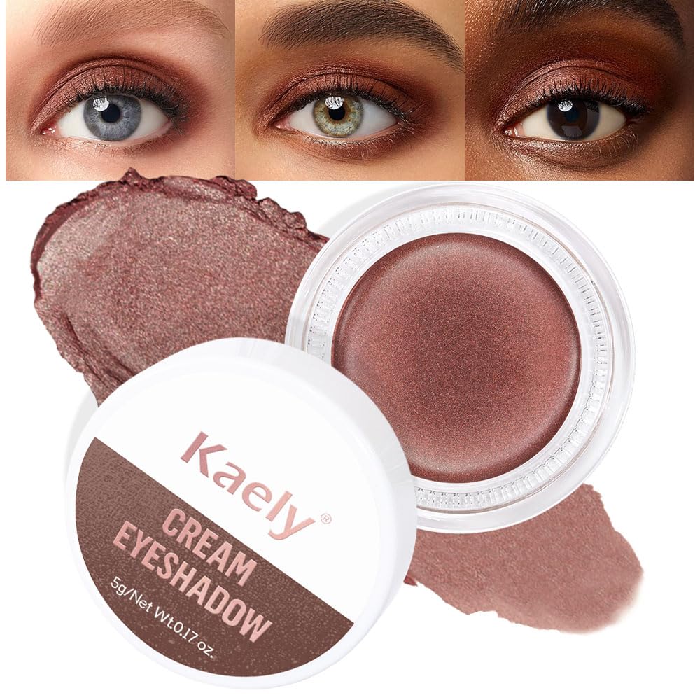 Cream Single Eyeshadow Makeup, Shimmer Highly Pigmented Monochrome Eye Shadow Pallette, Waterproof Natural Mini Eyeshadow Brightener, sombras en crema para ojos