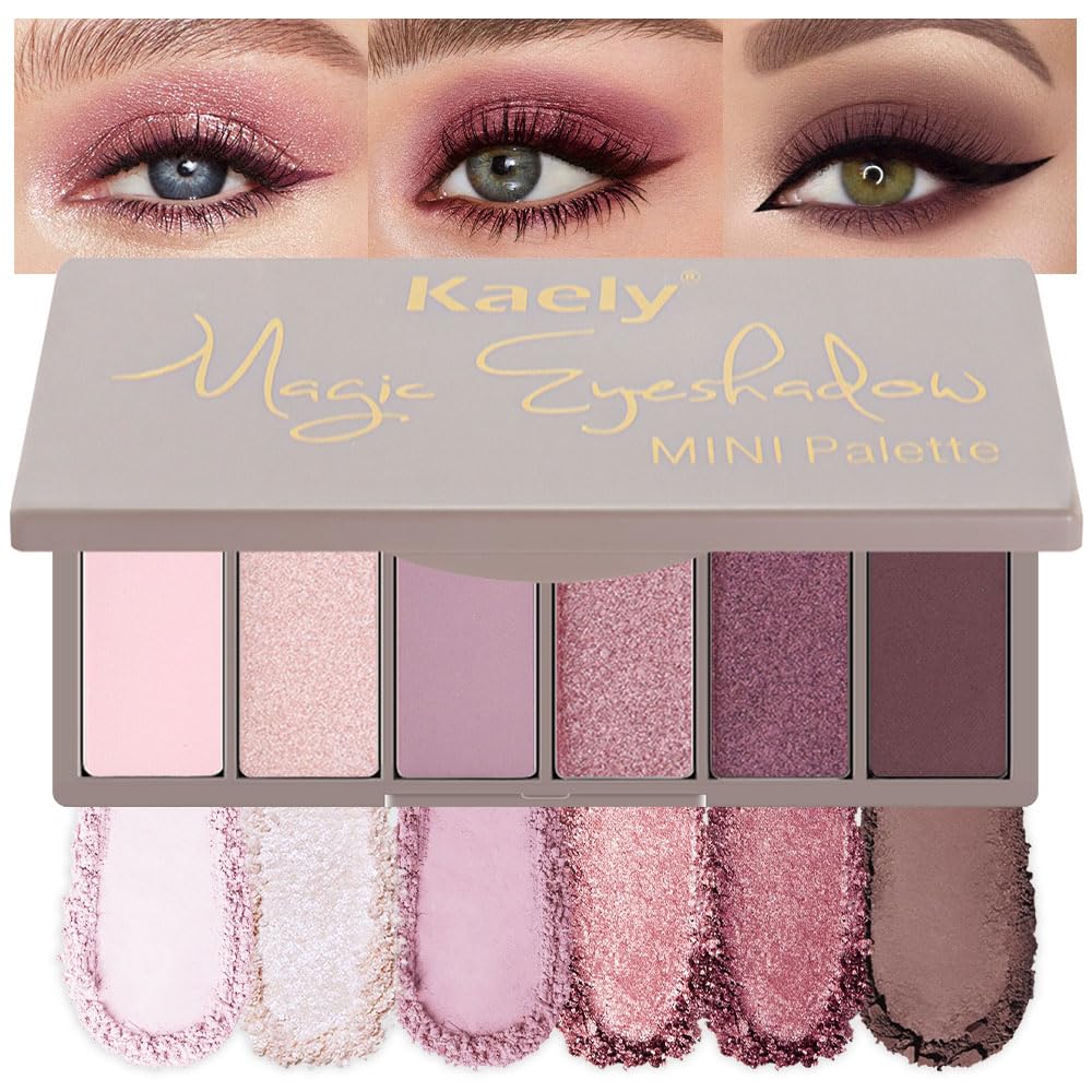 6 Color Mini Nude Eyeshadow Palette Makeup, Highly Pigmented Eye Shadow Palette Waterproof, Natural Matte Eye Shadow Palette, paleta de sombras de ojos, Vegan & Cruelty-free