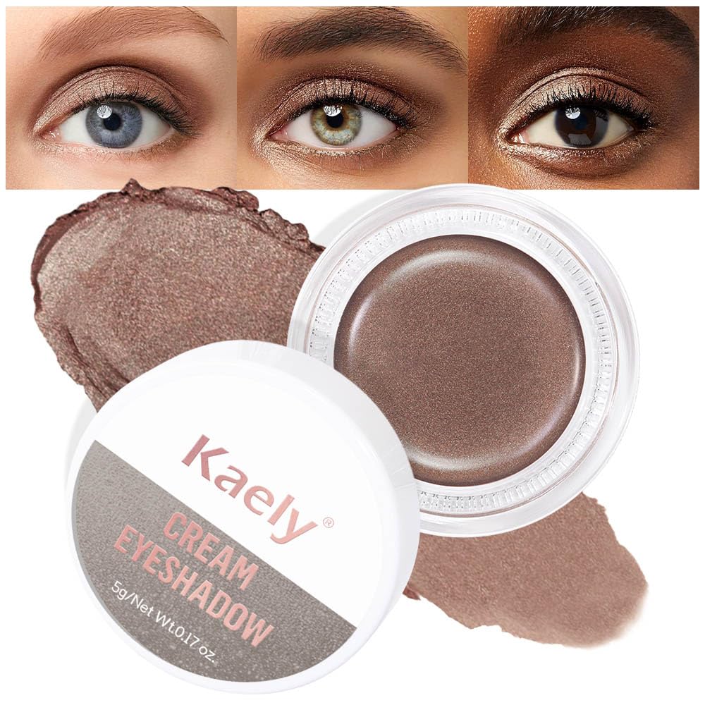 Cream Single Eyeshadow Makeup, Shimmer Highly Pigmented Monochrome Eye Shadow Pallette, Waterproof Natural Mini Eyeshadow Brightener, sombras en crema para ojos