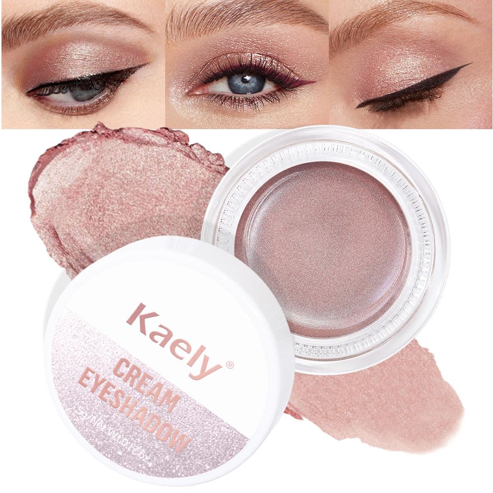 Cream Single Eyeshadow Makeup, Shimmer Highly Pigmented Monochrome Eye Shadow Pallette, Waterproof Natural Mini Eyeshadow Brightener, sombras en crema para ojos