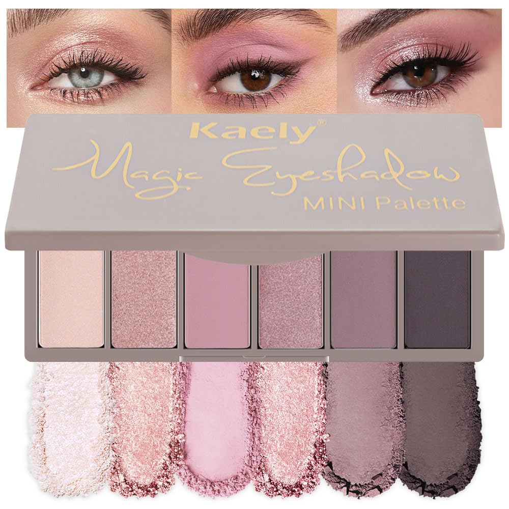 6 Color Mini Nude Eyeshadow Palette Makeup, Highly Pigmented Eye Shadow Palette Waterproof, Natural Matte Eye Shadow Palette, paleta de sombras de ojos, Vegan & Cruelty-free