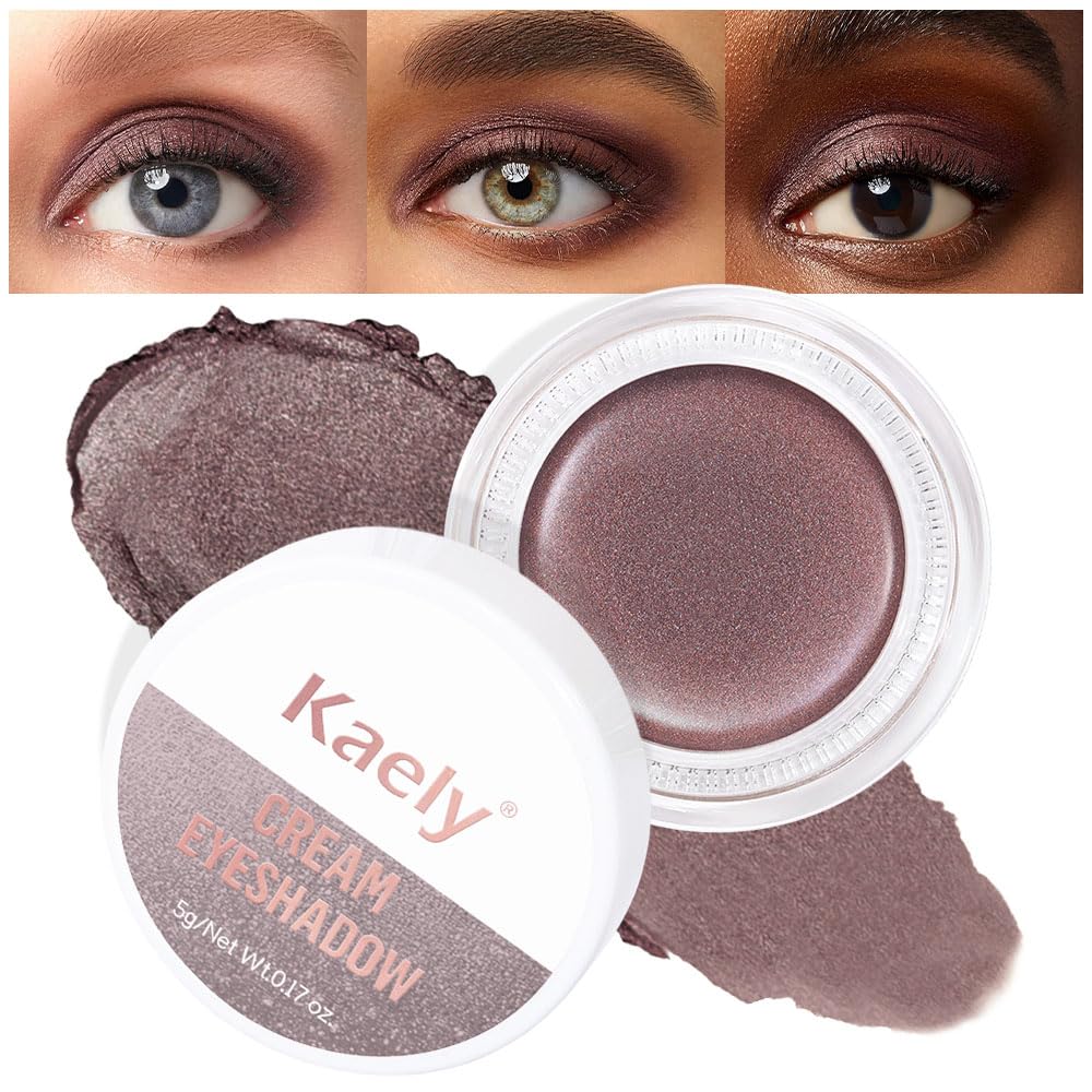 Cream Single Eyeshadow Makeup, Shimmer Highly Pigmented Monochrome Eye Shadow Pallette, Waterproof Natural Mini Eyeshadow Brightener, sombras en crema para ojos