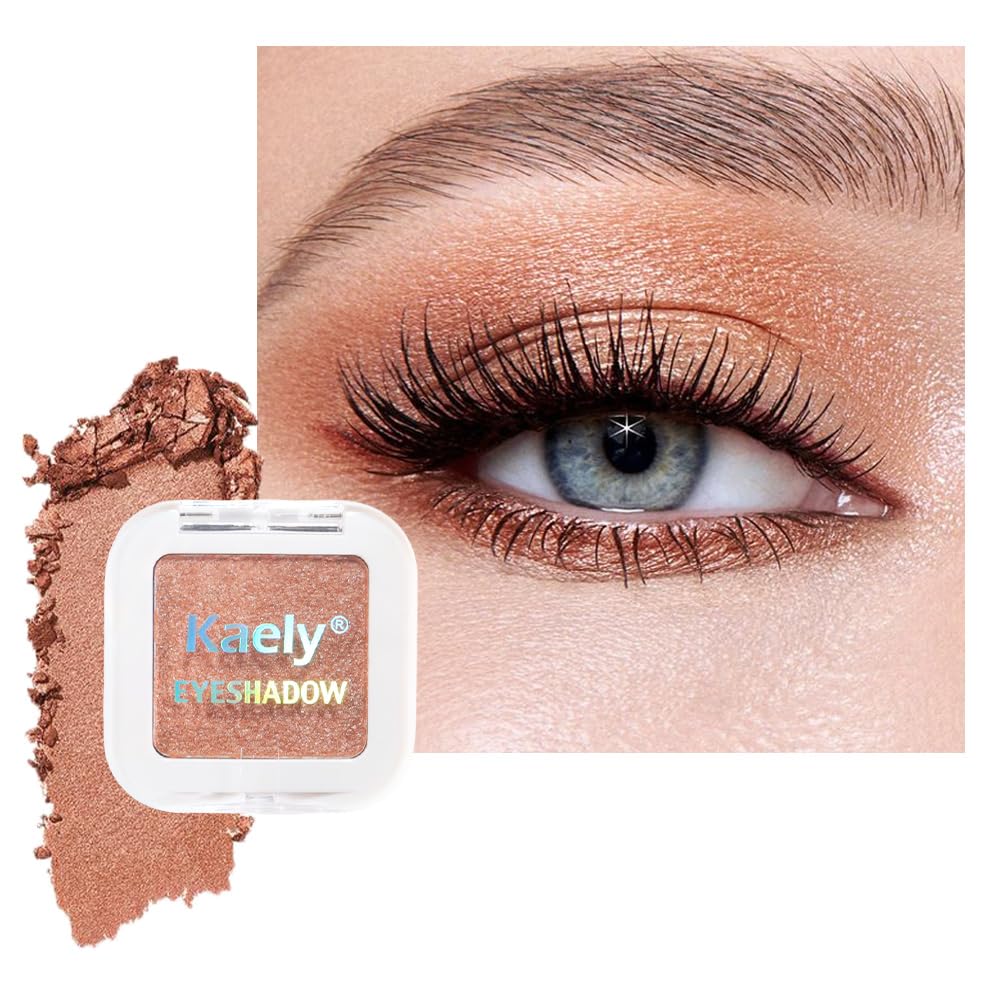 Pressed Single Eyeshadow Makeup, Taupe Matte Highly Pigmented Monochrome Eye Shadow Palette, Waterproof Neutral Powde Mini Eyeshadow, sombras para ojos, Lightweight Blendable, 05