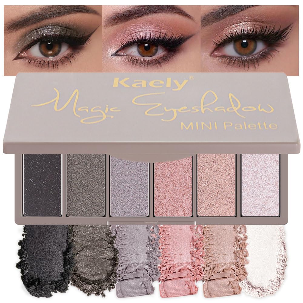 6 Color Mini Nude Eyeshadow Palette Makeup, Highly Pigmented Eye Shadow Palette Waterproof, Natural Matte Eye Shadow Palette, paleta de sombras de ojos, Vegan & Cruelty-free