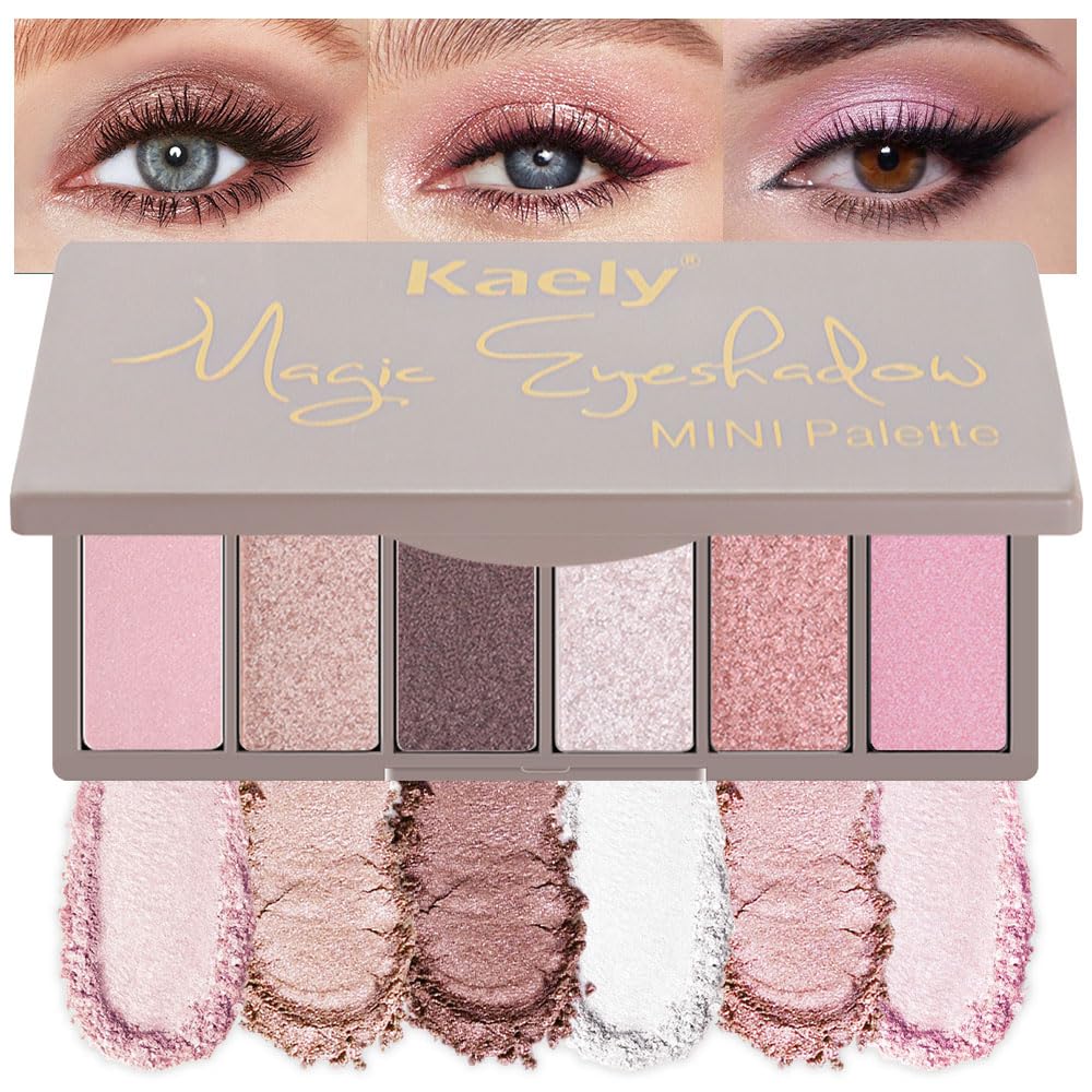 6 Color Mini Nude Eyeshadow Palette Makeup, Highly Pigmented Eye Shadow Palette Waterproof, Natural Matte Eye Shadow Palette, paleta de sombras de ojos, Vegan & Cruelty-free