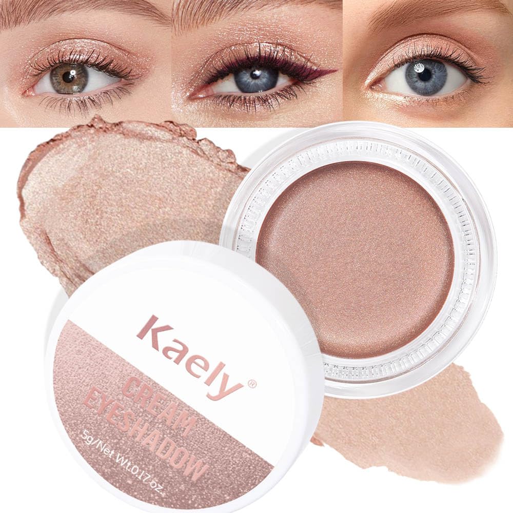 Cream Single Eyeshadow Makeup, Shimmer Highly Pigmented Monochrome Eye Shadow Pallette, Waterproof Natural Mini Eyeshadow Brightener, sombras en crema para ojos