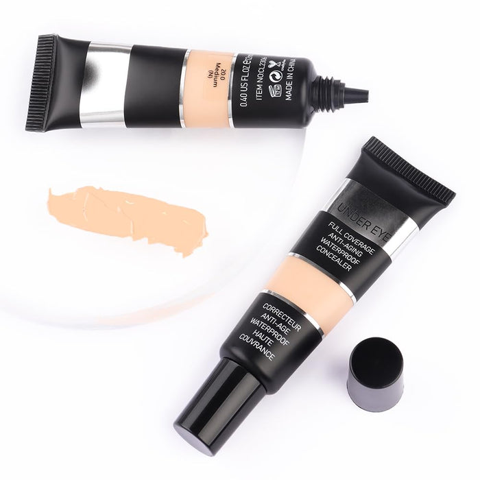 Roll over image to zoom in Pro Under Eye Full Coverage Liquid Concealer to Cover Dark Circles, Scars, Redness, Spots, Fine Lines, Corrector Anti-Aging Natural Finish, Moistening Smooth Cream, Waterproof 0.4 fl oz - Nude#