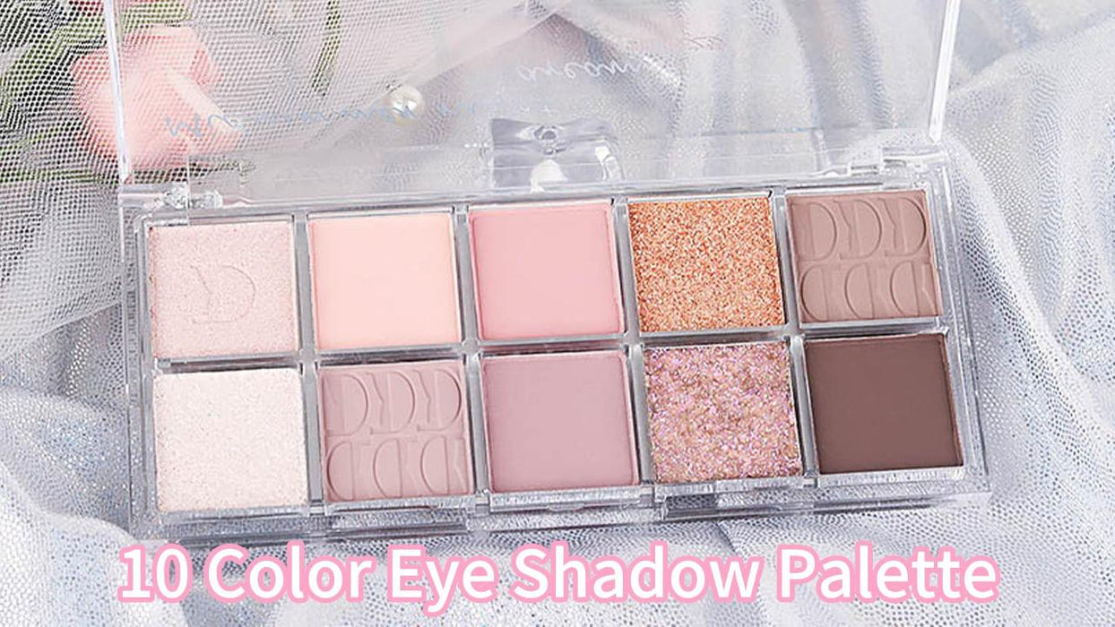 10Colors Pink Gold Brown Colorful Eyeshadow Palette Makeup,Natural Neutral Highly Pigmented Eye Shadow,Naturing-Looking Long Lasting Waterpr