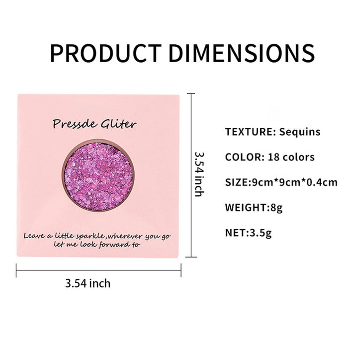 6Pcs Single Glitter Sparkle Eyeshadow Palette Glitter Glue Gel Pallete Eyeshadow Face Body Paint Glitter Neon UV Pink Rose Red Purple Mauve Colorful Sparkly Eye Makeup Glitter Eyeshadow Palette