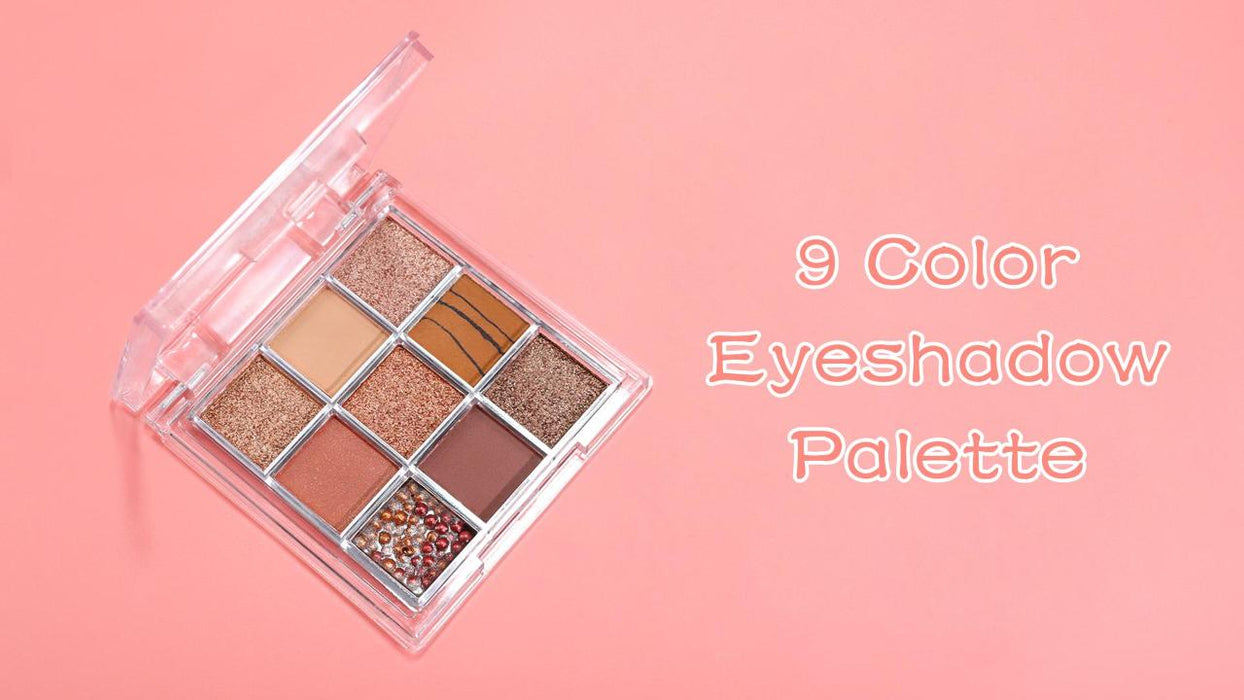 9Colors Pink Rose Gold Brown Warm Colorful Eyeshadow Palette Makeup,Korean Natural Neutral Eyeshadow palettes Highly Pigmented Naturing-Look