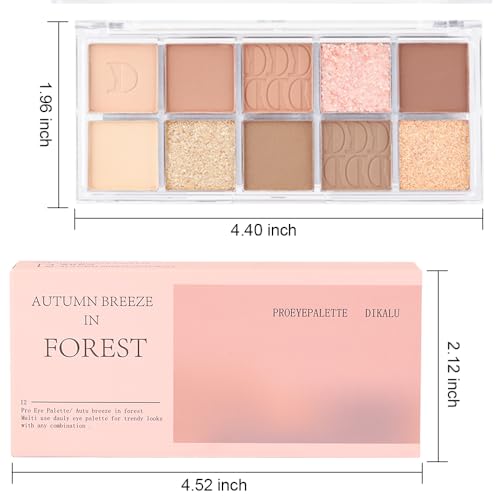 10Colors Nude Light Brown Eyeshadow Palette Makeup,Natural Neutral Highly Pigmented Eye Shadow,Naturing-Looking Long Lasting Waterproof